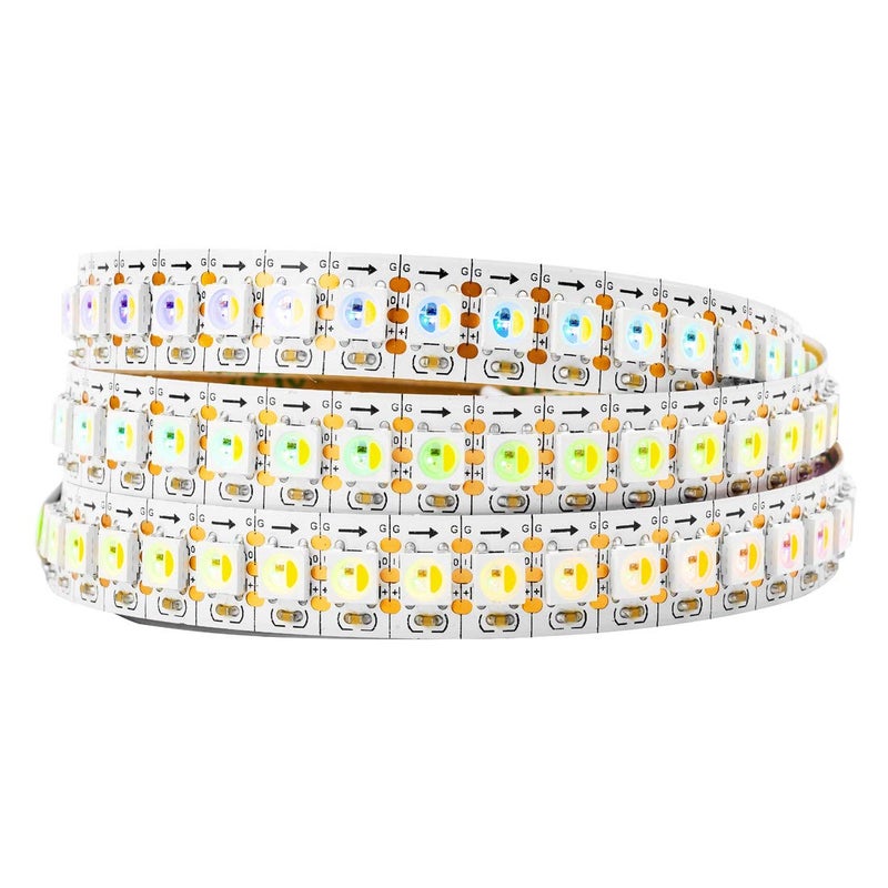 BTF-LIGHTING RGBW RGB+Natural White SK6812 (Similar WS2812B) Individually Addressable 3.3ft 1m 144(2X72) LEDs Flexible 4 Colors in 1 LED Dream Color LED Strip IP30 Non-Waterproof DC5V White PCB - Image 1